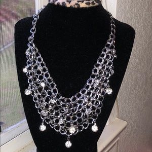 Silver Fishnet Necklace Set